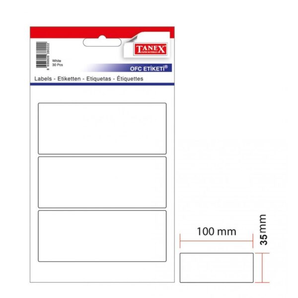 מדבקות לבנות 35*100 מ"מ 32 דף