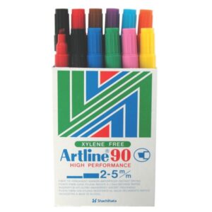 סט 12 טוש ארטליין 90 מעורב צבעים