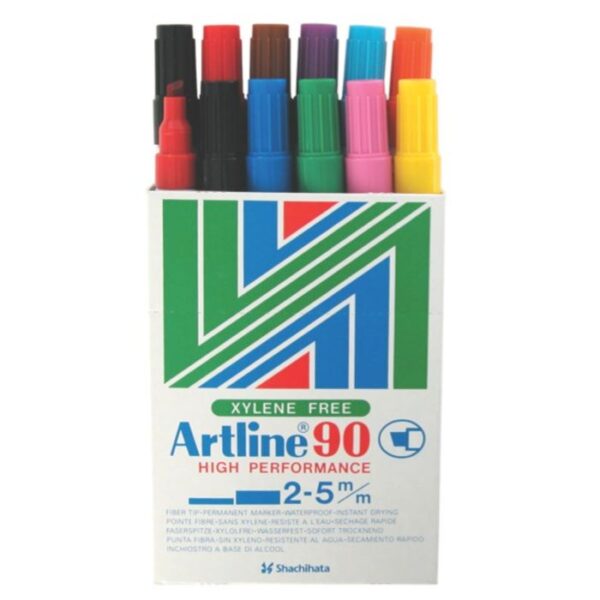 סט 12 טוש ארטליין 90 מעורב צבעים