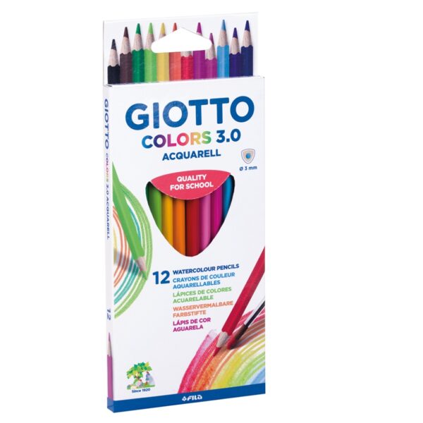 עפרונות אקוורל צבעוניים 12 יחידות גיאוטו GIOTTO