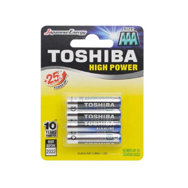 מארז 4 סוללות AAA אלקליין TOSHIBA