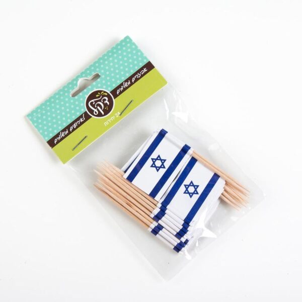 דגלונים קיסם דגל ישראל 24 יח'