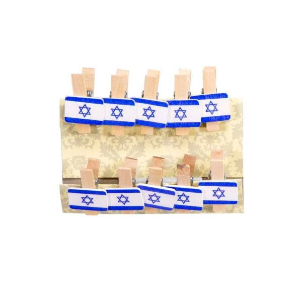 אטב עץ דגל ישראל 3.5 ס"מ