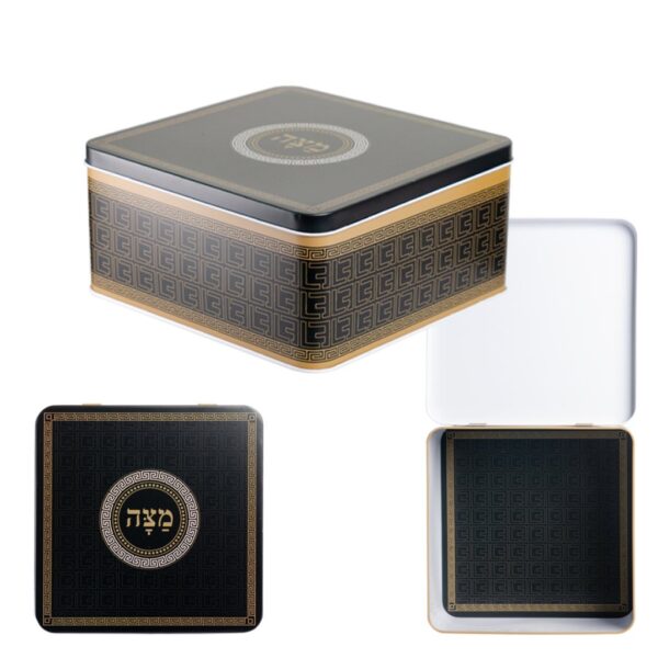 קופסת מתכת למצה שחורה