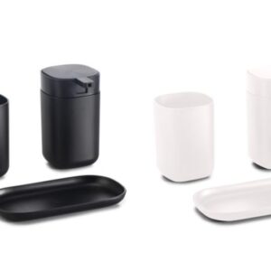 סט אמבטיה 3 חלקים שחור/לבן