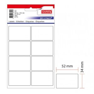 מדבקות לבנות 34*52 מ"מ 32 דף