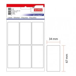 מדבקות לבנות 34*67 מ"מ 32 דף