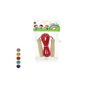 חבל קפיצה עם ידיות עץ