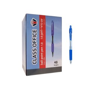 עט לחצן כדורי כחול 48 יחידות קלאס אופיס