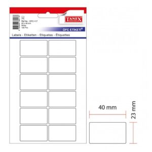 מדבקות לבנות 23*40 מ"מ 32 דף