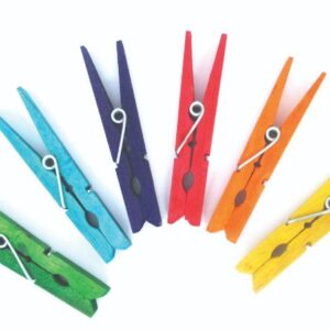 אטבי עץ מיני צבעוניים 24 יח'