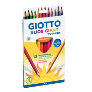עפרונות צבעוניים עבים 12 יחידות אליוס אקולוגי גיאוטו GIOTTO