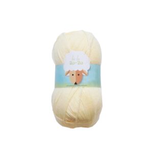 חוט צמר 100% אקריליק בה- בה בצבע שמנת