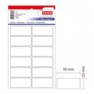 מדבקות לבנות 23*50 מ"מ 32 דף