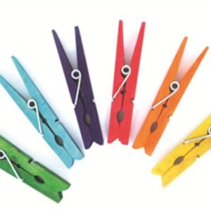 אטבי עץ מלא צבעוניים 24 יח'