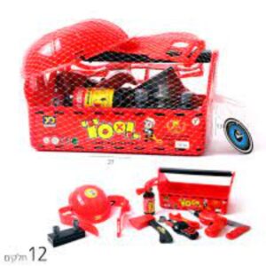 ארגז כלי עבודה לילדים + חגורה וקסדה