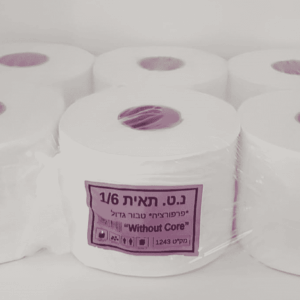 נייר טואלט ללא טבור תאית 6 יח' פרפורציה