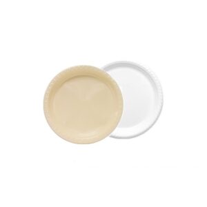 צלחת פלסטיק 9 לבנה 100 יחידות