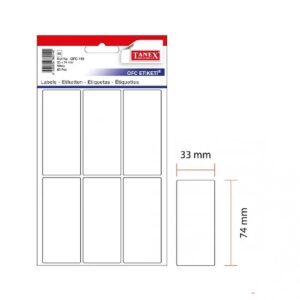 מדבקות לבנות 33*74 מ"מ 32 דף