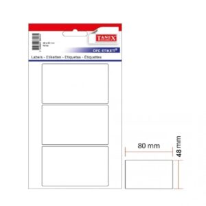 מדבקות לבנות 80*48 מ"מ 32 דף