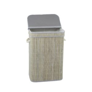 סל כביסה במבוק מרובע אפור