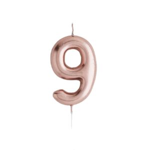 נר ספרה 9 גולד רוז