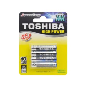 מארז 4 סוללות AAA אלקליין TOSHIBA