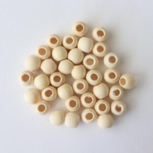 חרוזי עץ טבעי 12*11 מ"מ 36 יח'