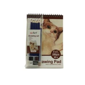 מארז בלוק ציור + עפרונות צבעוניים ומחק