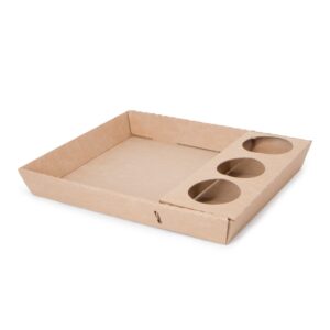 מגש קרטון חום עם 3 חורים 100 יחידות