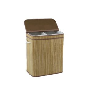 סל כביסה במבוק טבעי מחולק