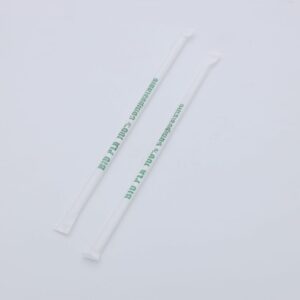 קש PLA מתכלה 7 מ"מ לבן לא עטוף 100 יח