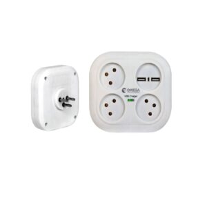 מטען USB+ מפצל מרובע