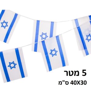 שרשרת דגלי ישראל מרובעים 5 מטר