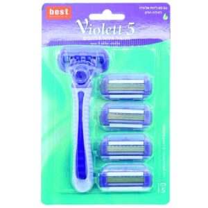סכין גילוח וויולט לאישה +5 סכינים Best
