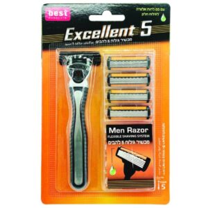 סכין גילוח אקסלנט לגבר+5 סכינים Best
