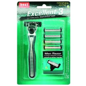 סכין גילוח אקסלנט לגבר +5 סכינים Best