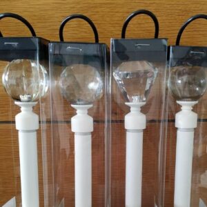 מוט וילון קריסטל 130-240 ס"מ לבן