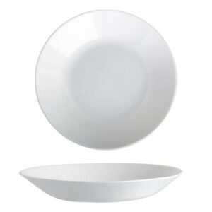 צלחת זכוכית לבנה עמוקה עגולה 22.8*3.5 ס"מ