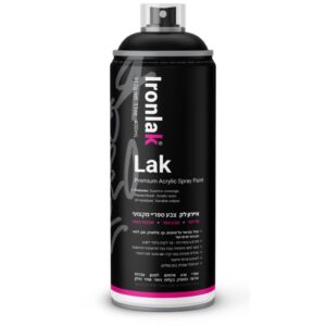 ספריי צבע איירון לק גוון שחור אקסטרה מט 072 - 400 מ"ל