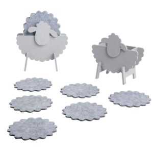 סט 6 תחתיות לכוסות+מעמד מעוצב