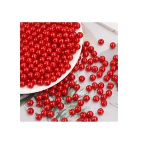 חרוזי פנינה עגולים צבע אדום