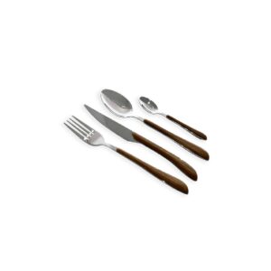 סט סכום 24 חלקים דגם עץ כהה