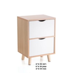 שידת עץ 2 מגירות 54*30*36 ס"מ