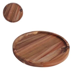 צלחת עץ עגולה 20 ס"מ Acaica