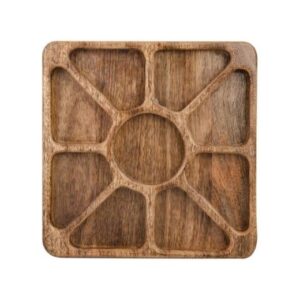 מגש עץ מחולק דקורטיבי