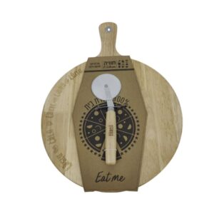 מגש לחיתוך והגשת פיצה+גלגלת