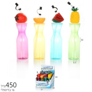 כוס+קשית 450 מ"ל דגם פירות