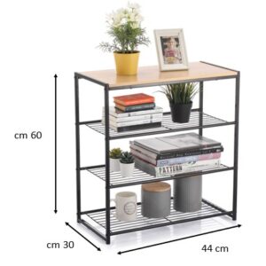 ארגונית 3 קומות מתכת+עץ 44*30*60 ס"מ