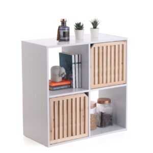 כוורת עץ 4 תאים לבן + דלת